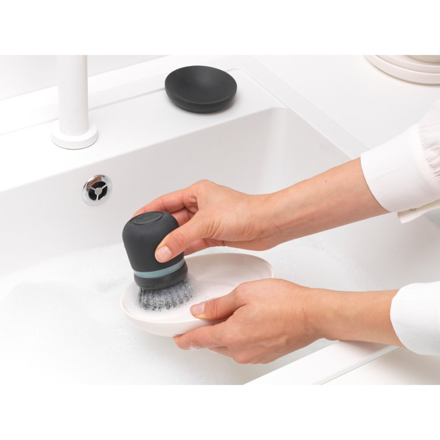 Brabantia Sink-Side Opvaskebrste m. Sbedispenser, Mrkegr