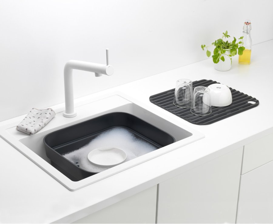 Brabantia Sink-Side Opvaskebalje m. Rist 37,4 cm, Mrkegr