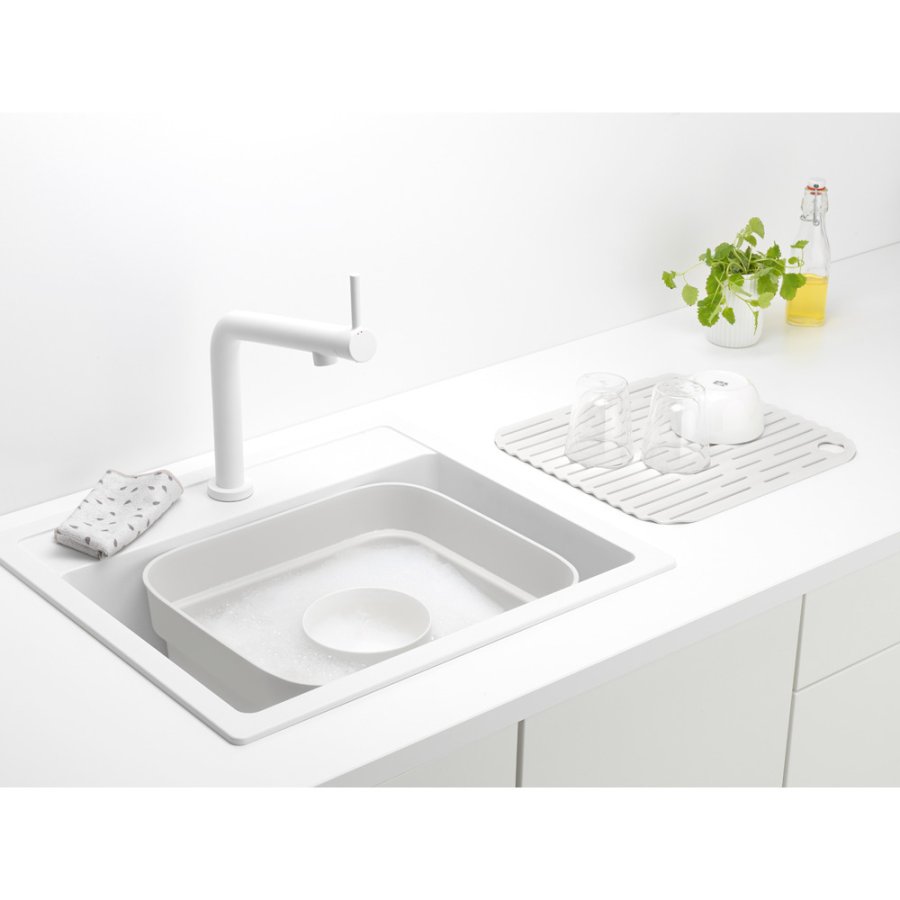 Brabantia Sink-Side Opvaskebalje m. Rist 37,4 cm, Lysegr