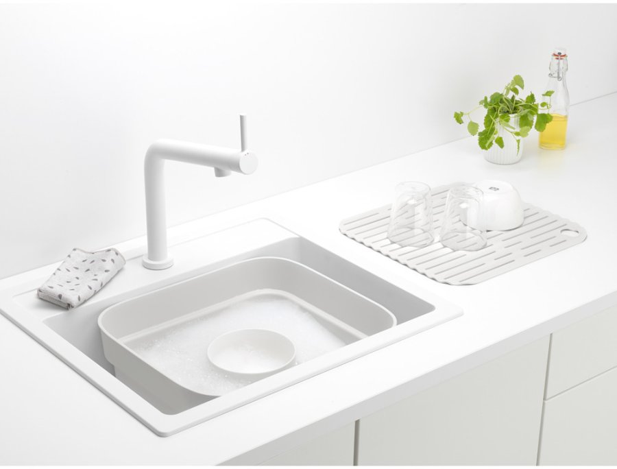 Brabantia Sink-Side Opvaskebalje m. Rist 37,4 cm, Lysegr