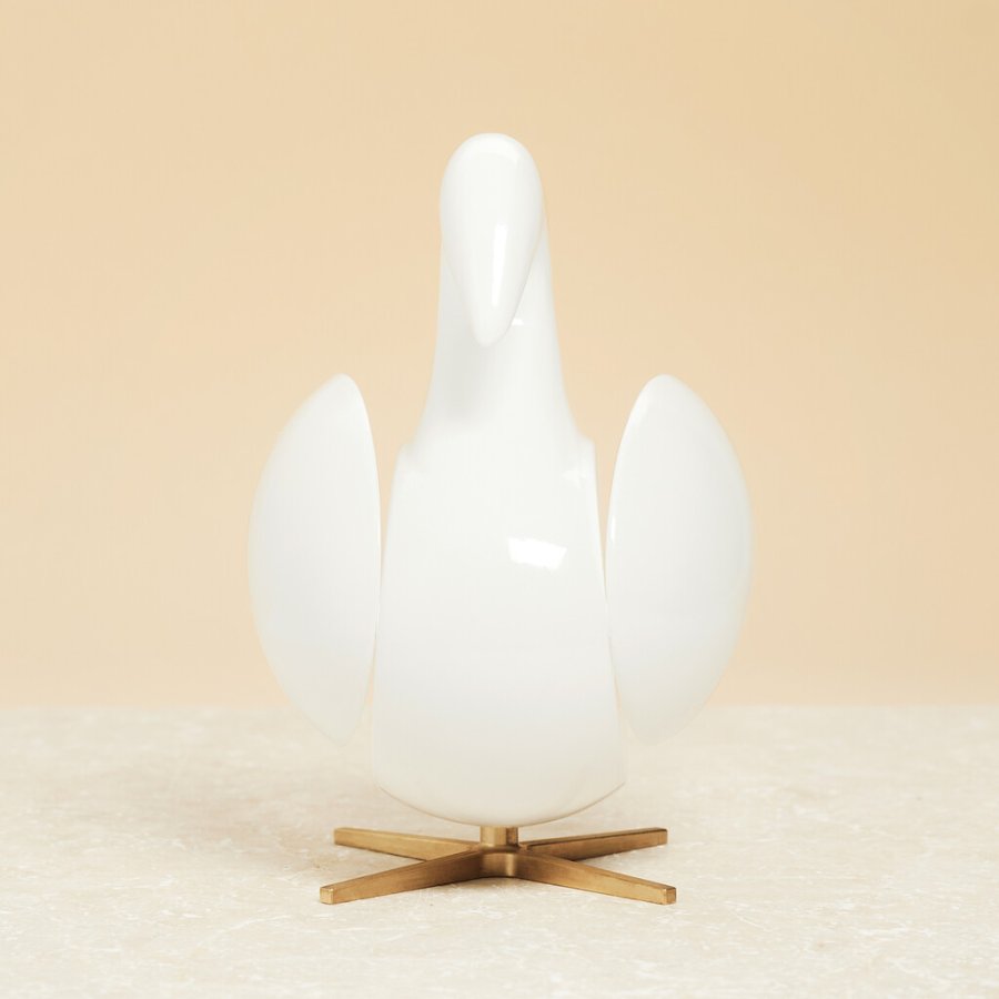 Brainchild The Swan-Figur 12,5 cm, Wei / Messing