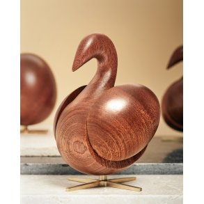 Brainchild Svane Figuren 12,5 cm, Mahogni/Messing