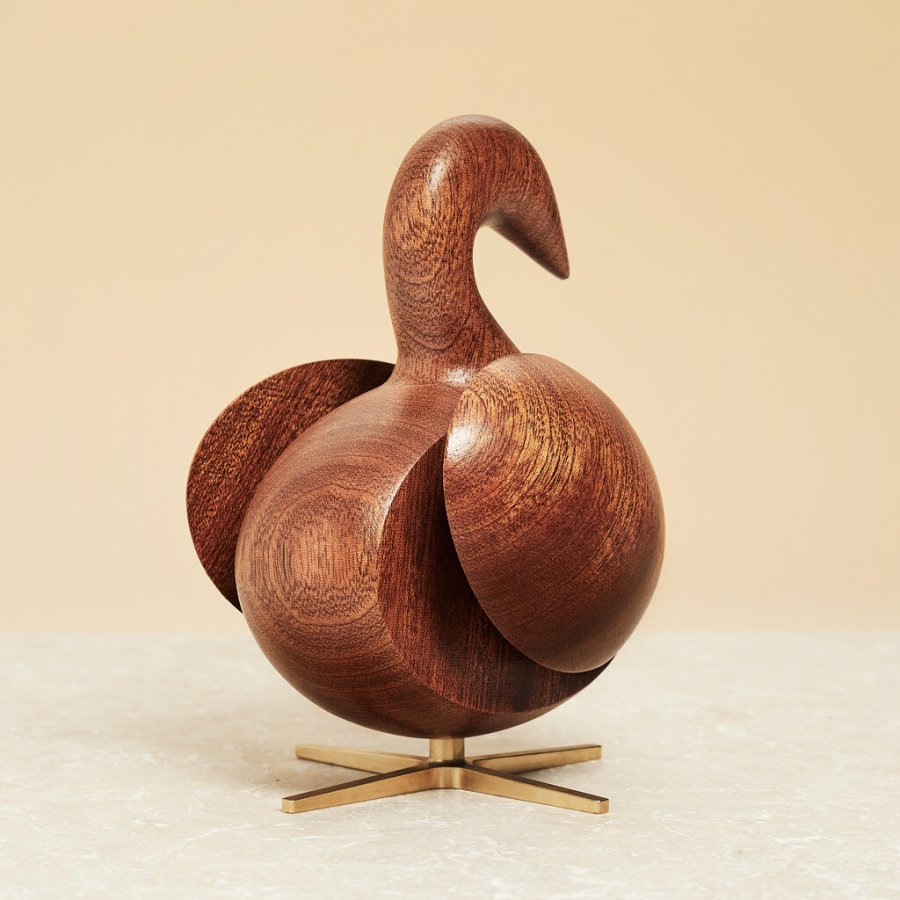 Brainchild The Swan-Figur 12,5 cm, Mahagoni / Messing