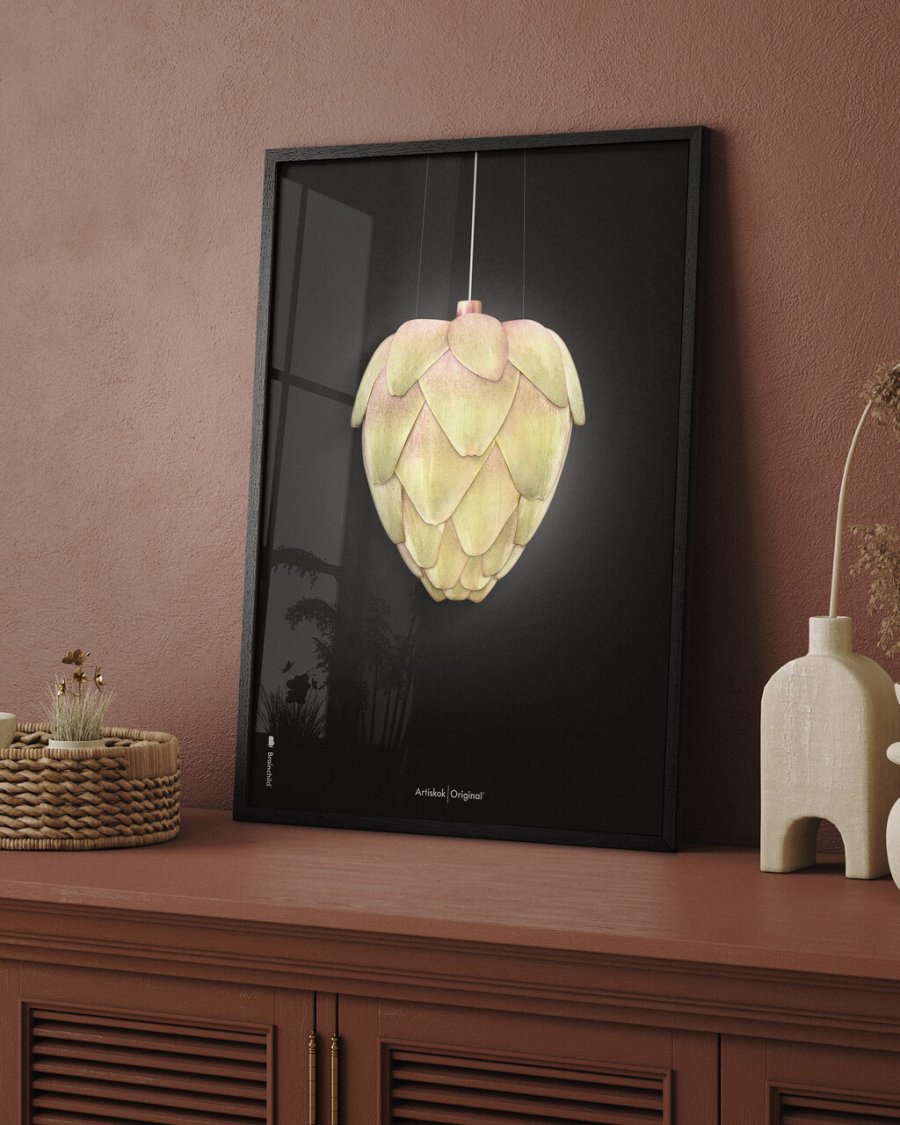 Brainchild Artichoke Poster 50x70 cm, Schwarz