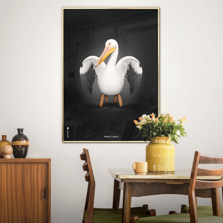 Brainchild Pelican Poster 70x100 cm, Schwarz