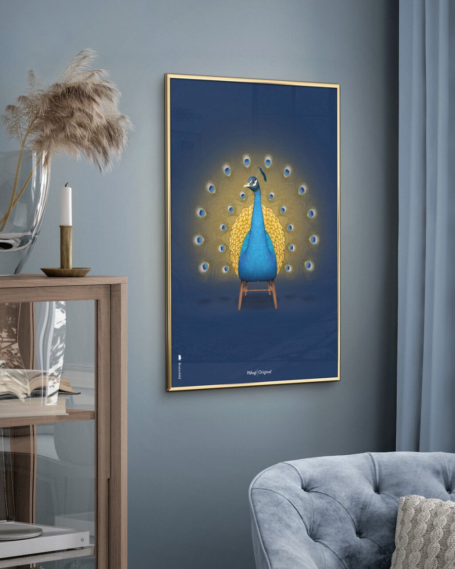 Brainchild Peacock Poster 50x70 cm, Dunkelblau