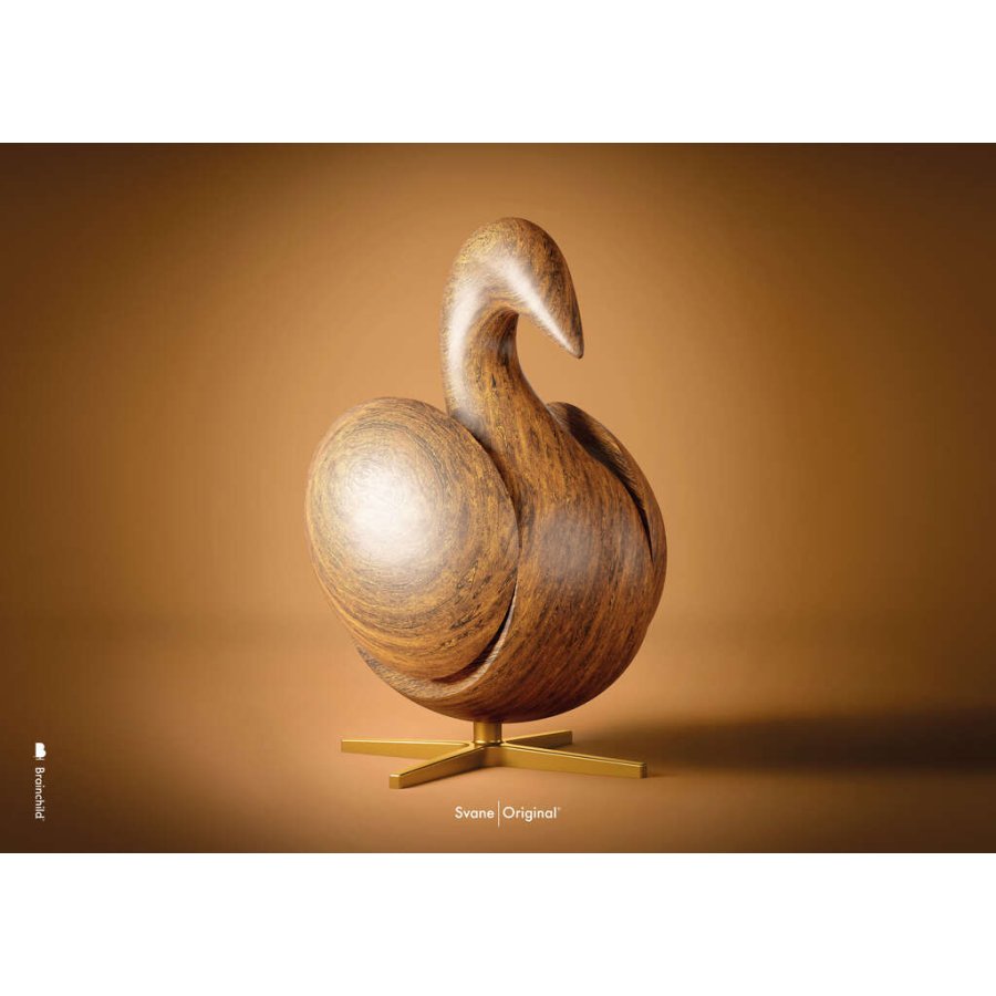 Brainchild Kreuzformat-Poster The Swan Figure, A5, Braun