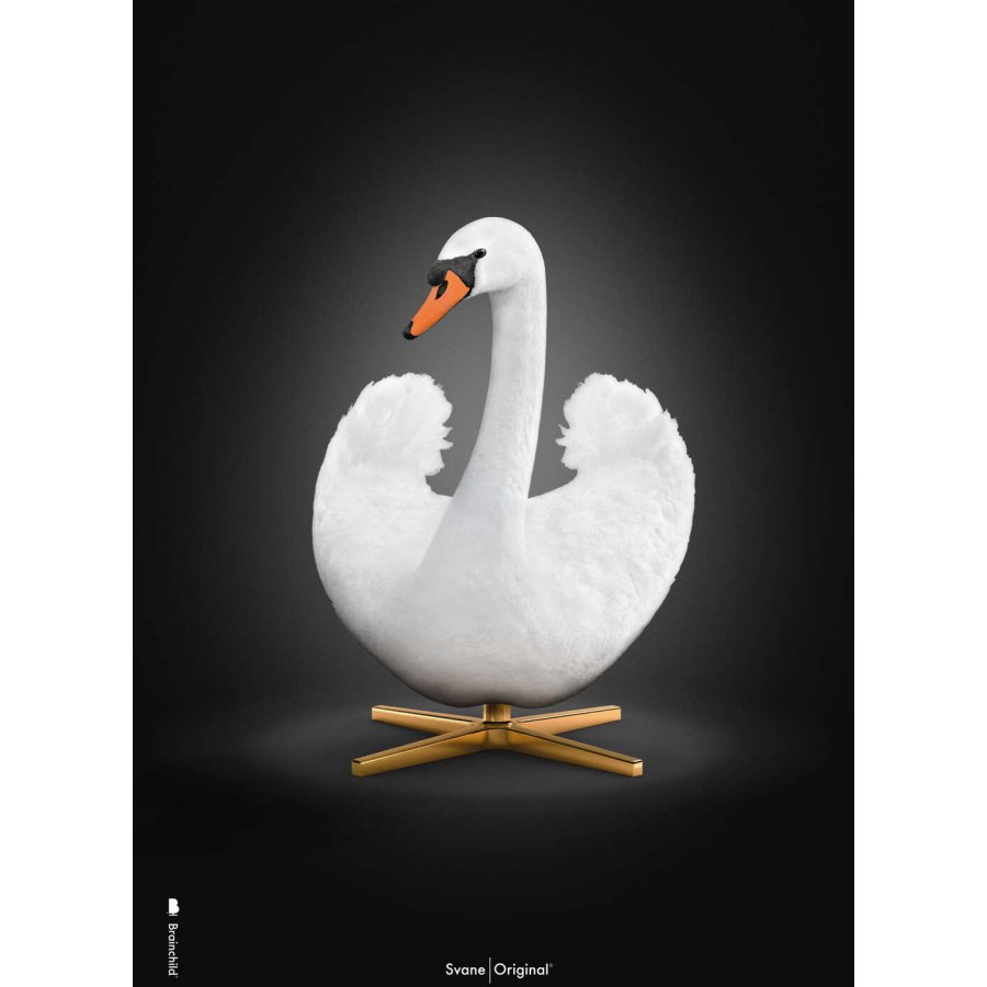 Brainchild White Swan Poster A5, Schwarz