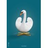 Brainchild White Swan Poster A5, Petroleumblau