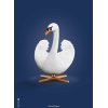 Brainchild White Swan Poster A5, Dunkelblau