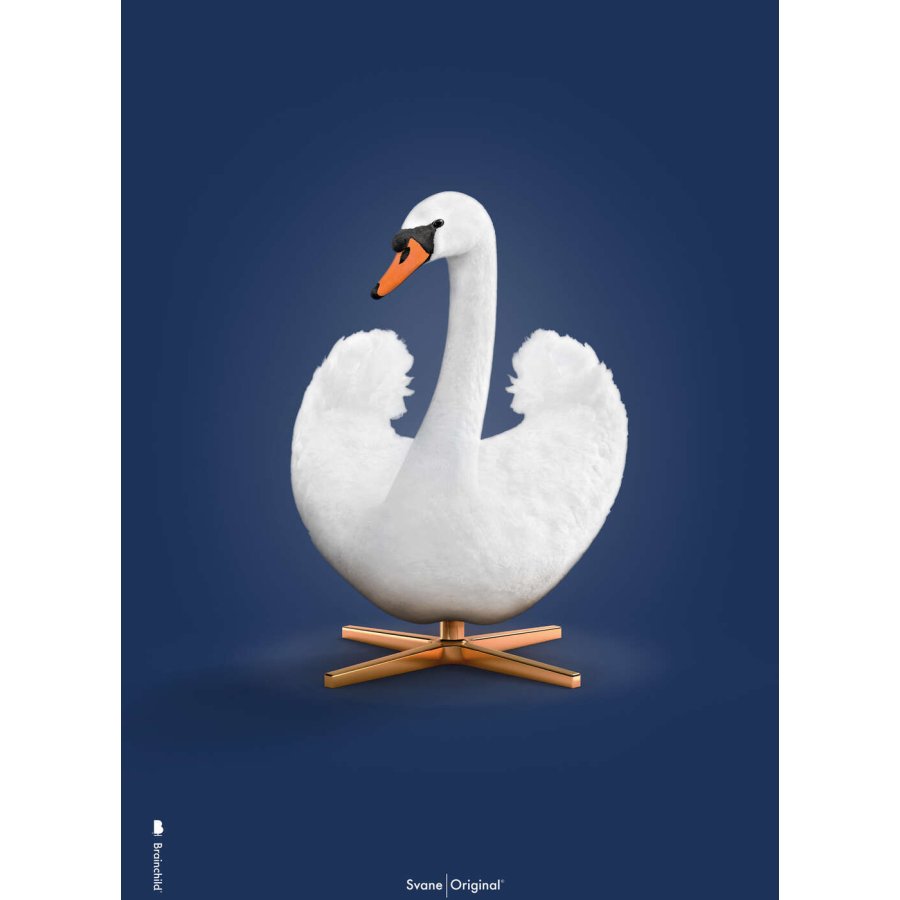 Brainchild White Swan Poster A5, Dunkelblau