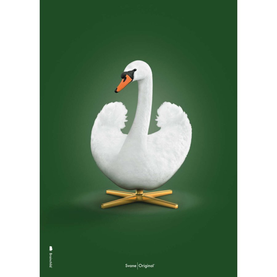 Brainchild White Swan Poster A5, Grün