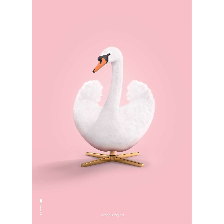 Brainchild White Swan Poster A5, Rosa