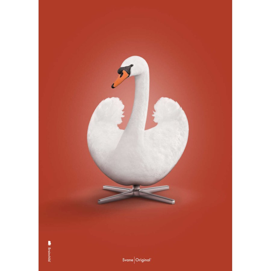 Brainchild White Swan Poster A5, Rot