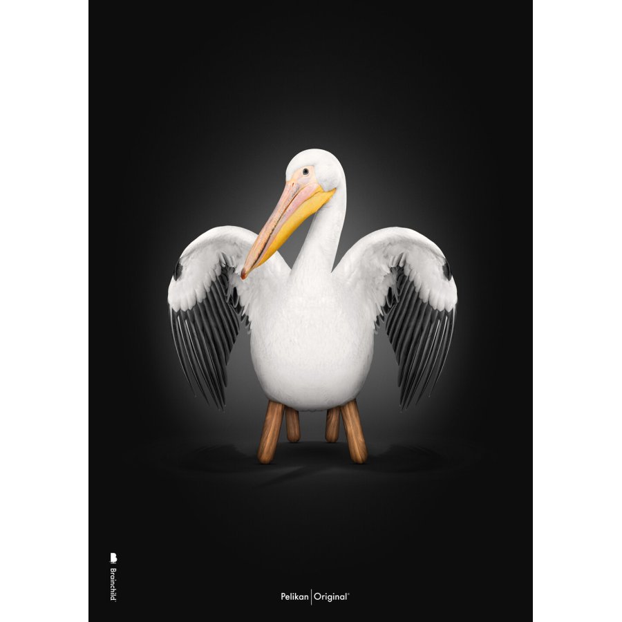 Brainchild Pelikan Plakat 50x70 cm, Sort