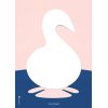 Brainchild The Swan Büroklammer-Poster A5, Rosa