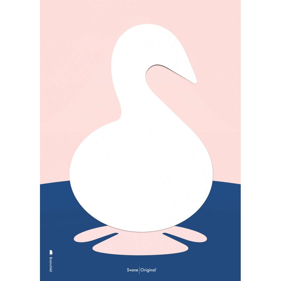 Brainchild The Swan Büroklammer-Poster A5, Rosa