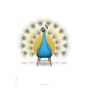 Brainchild Peacock Poster 30x40 cm, Weiß