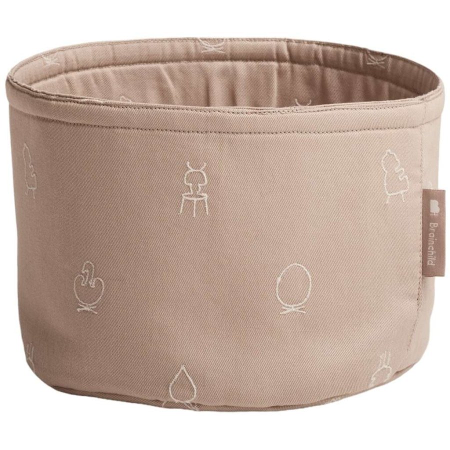 Brainchild Brotkorb, 20 cm, Beige mit weier Stickerei