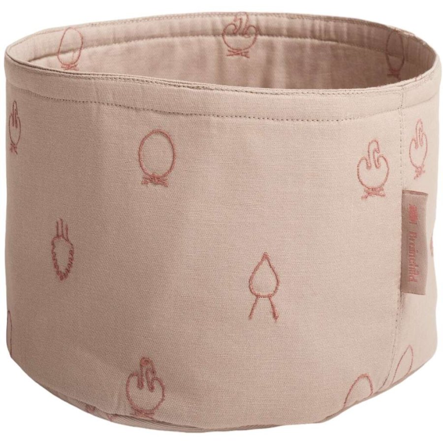 Brainchild Brotkorb, 20 cm, Beige mit rosa Stickerei