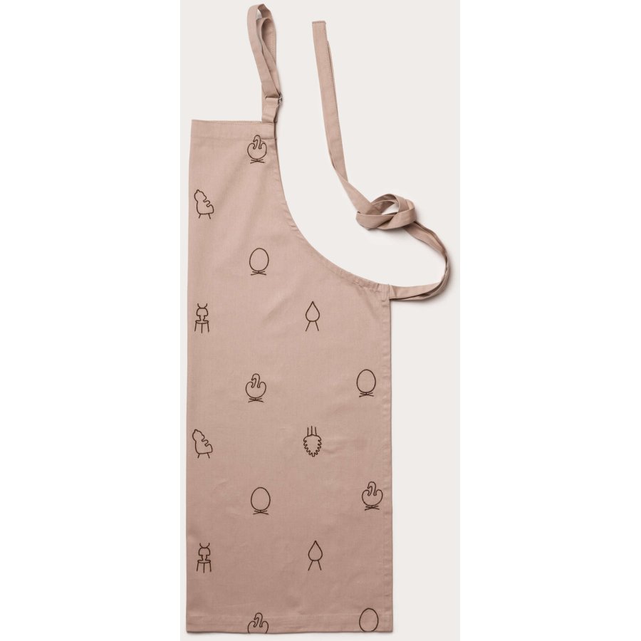 Brainchild Schrze, Beige mit brauner Stickerei