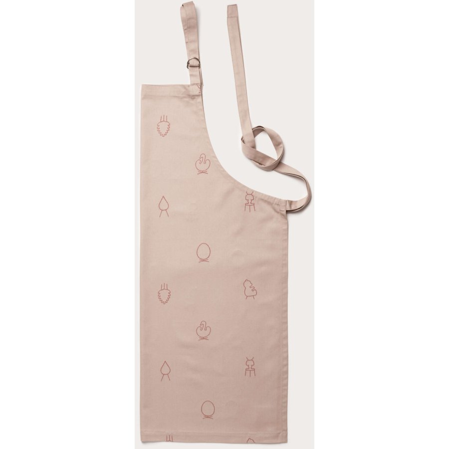 Brainchild Schrze, Beige mit rosa Stickerei