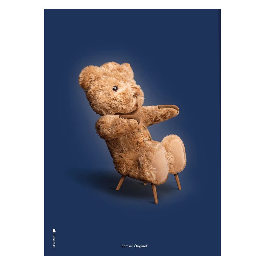 Brainchild Teddybär Poster A5, Dunkelblau