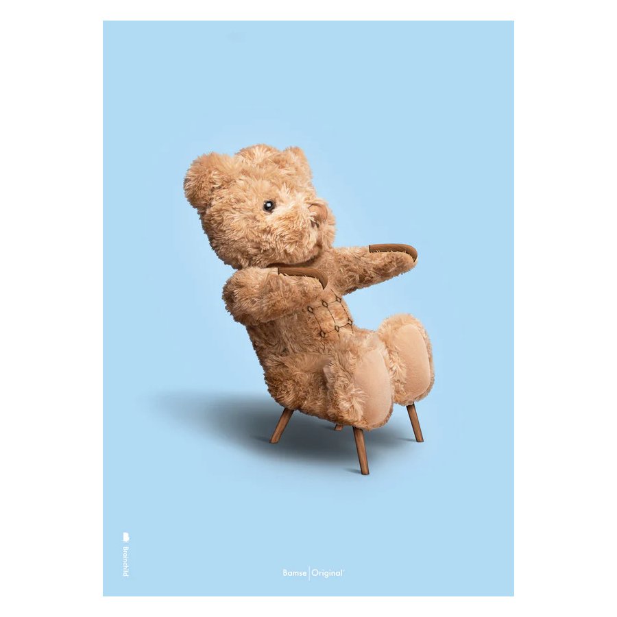 Brainchild Teddybär-Poster A5, Hellblau