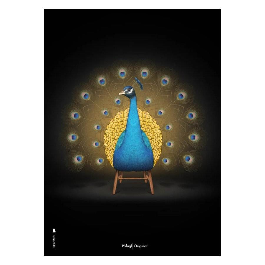 Brainchild Pfau-Poster A5, Schwarz