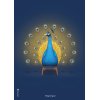 Brainchild Pfau-Poster A5, Dunkelblau