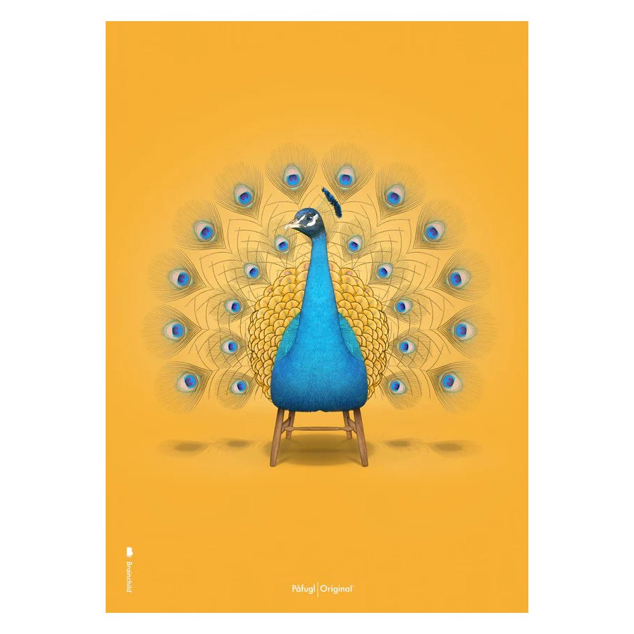 Brainchild Pfau-Poster A5, Gelb