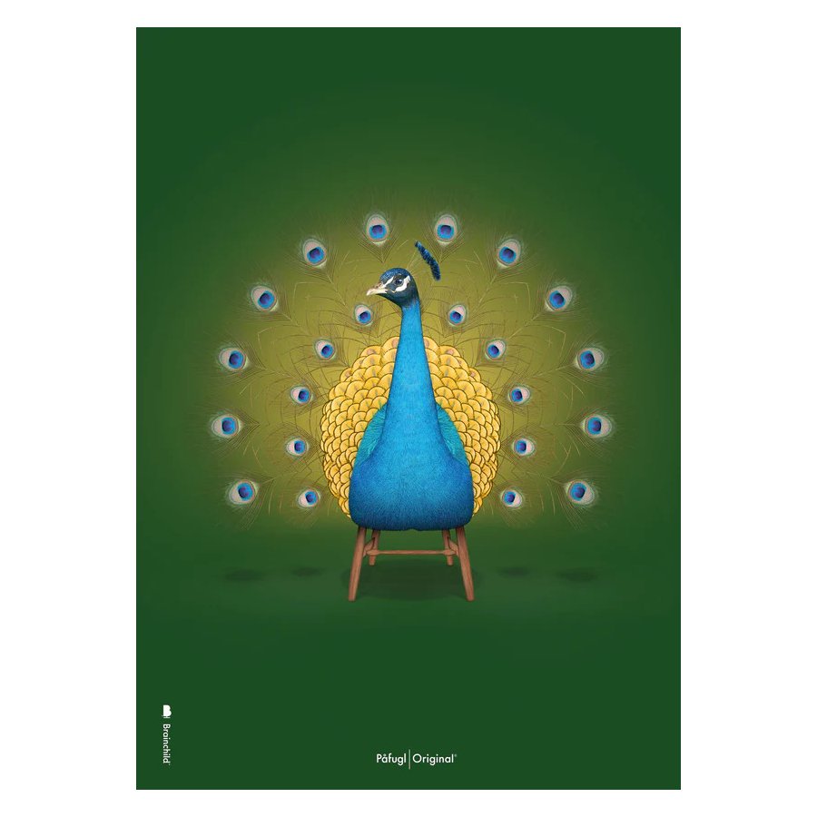 Brainchild Pfau-Poster A5, Grün