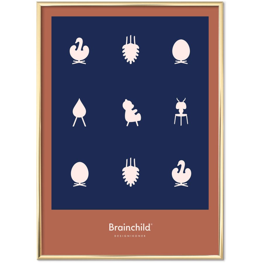 Brainchild Design Ikonen Poster 70x100 cm, Blau