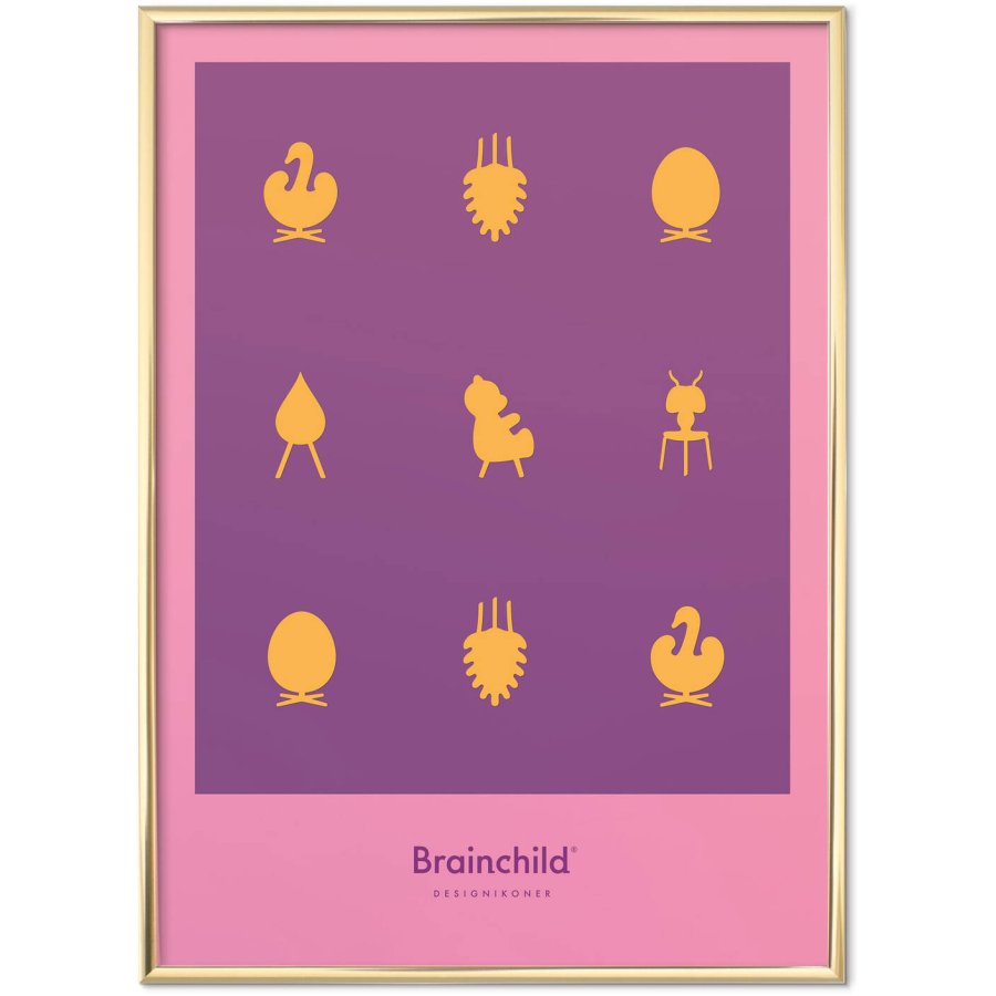 Brainchild Design Ikonen Poster 40x30 cm, Rosa