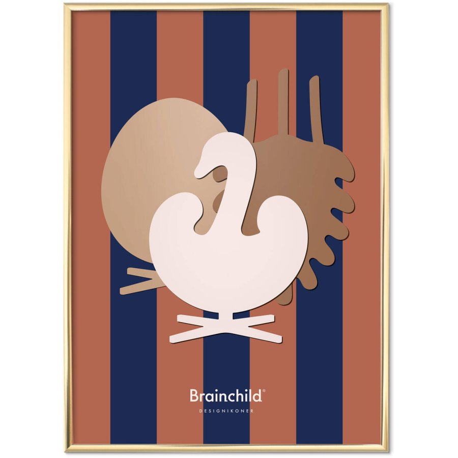 Brainchild Design Ikonen Poster 40x30 cm, Blau