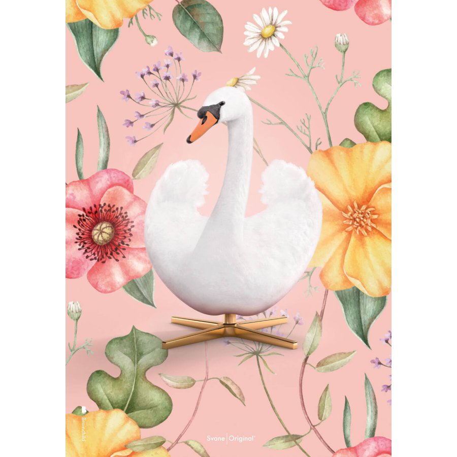 Brainchild Flora The Swan Poster 50x70 cm, Rosa