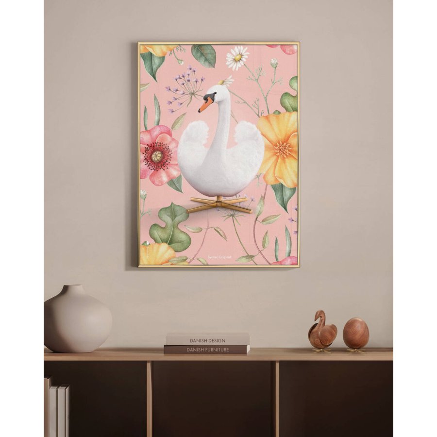 Brainchild Flora Svanen Plakat 50x70 cm, Rosa