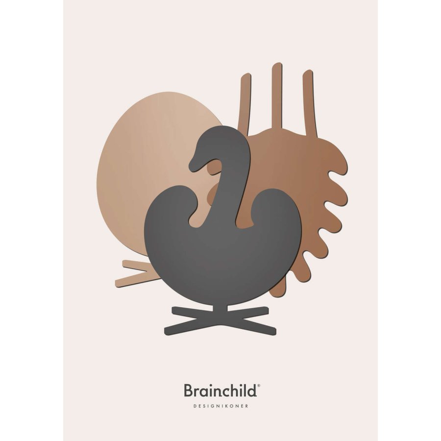 Brainchild Designikoner Symfoni Plakat 30x40 cm, Lysegr