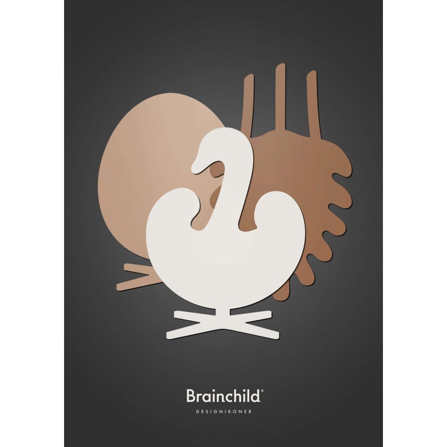 Brainchild Designikoner Symfoni Plakat A5, Mrkegr