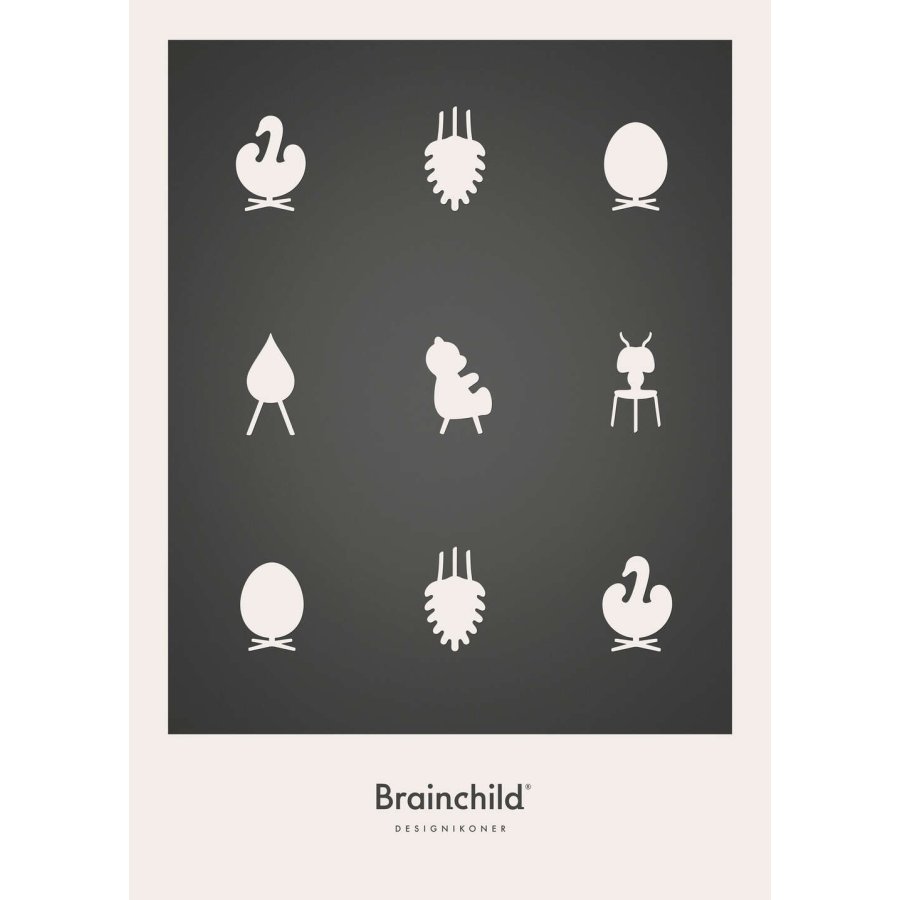 Brainchild Designikoner Plakat A5, Mrkegr