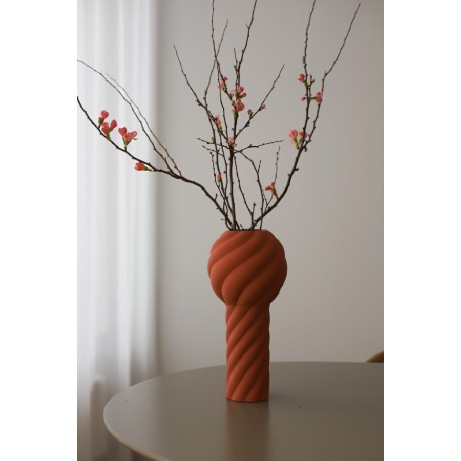 Cooee Design Twist Pillar Vase H34 cm, Brick Red