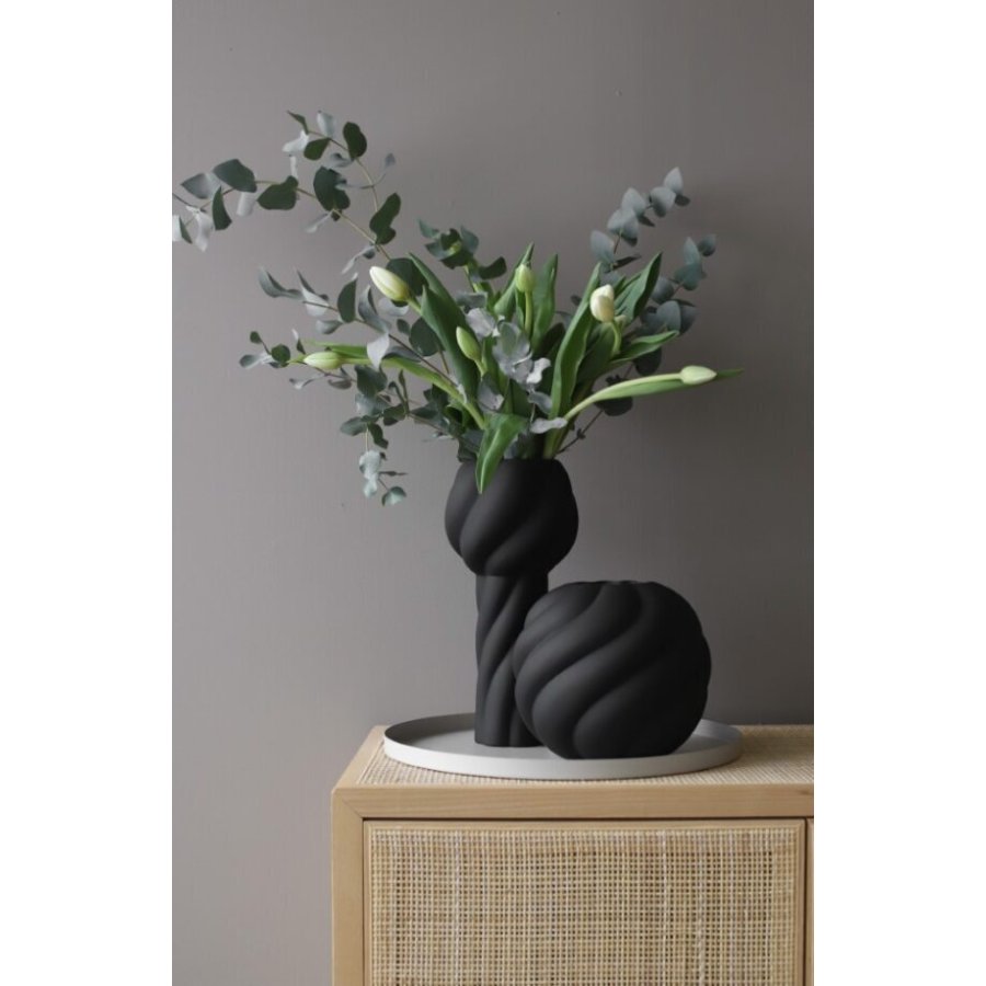 Cooee Design Twist Ball Vase H20 cm, Schwarz