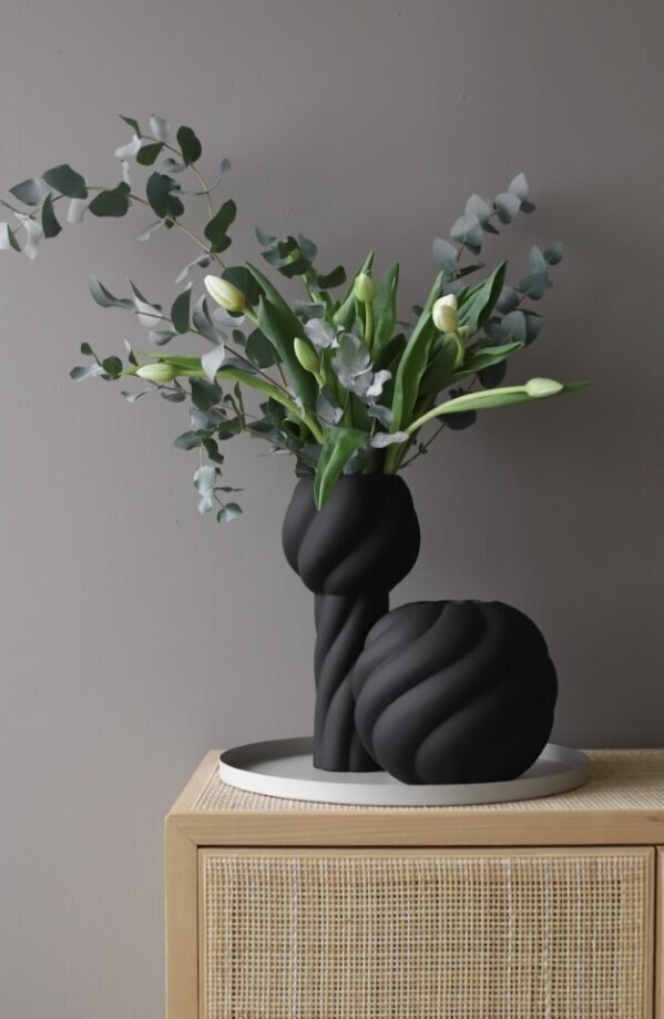 Cooee Design Twist Ball Vase H20 cm, Schwarz