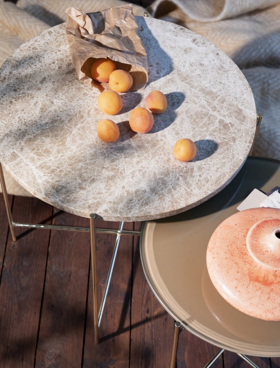 Cozy Living Freja Bord 2 stk, Cashmere/Brass