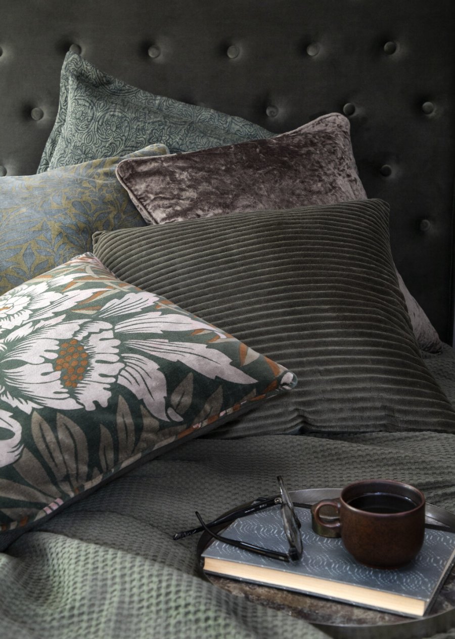 Cozy Living Nordic Waffle Sengetppe 220x260 cm, Army