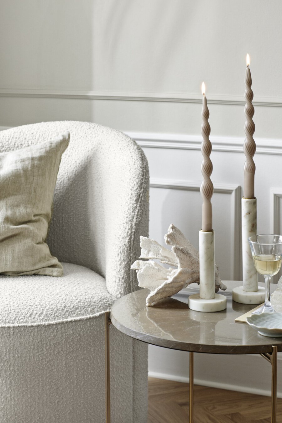 Cozy Living Dagny Lysestagest 2 stk, Snow