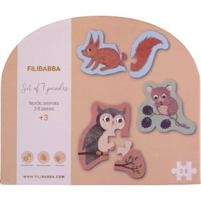 FILIBABBA S�t m. 7 Puslespil, Nordiske Dyr