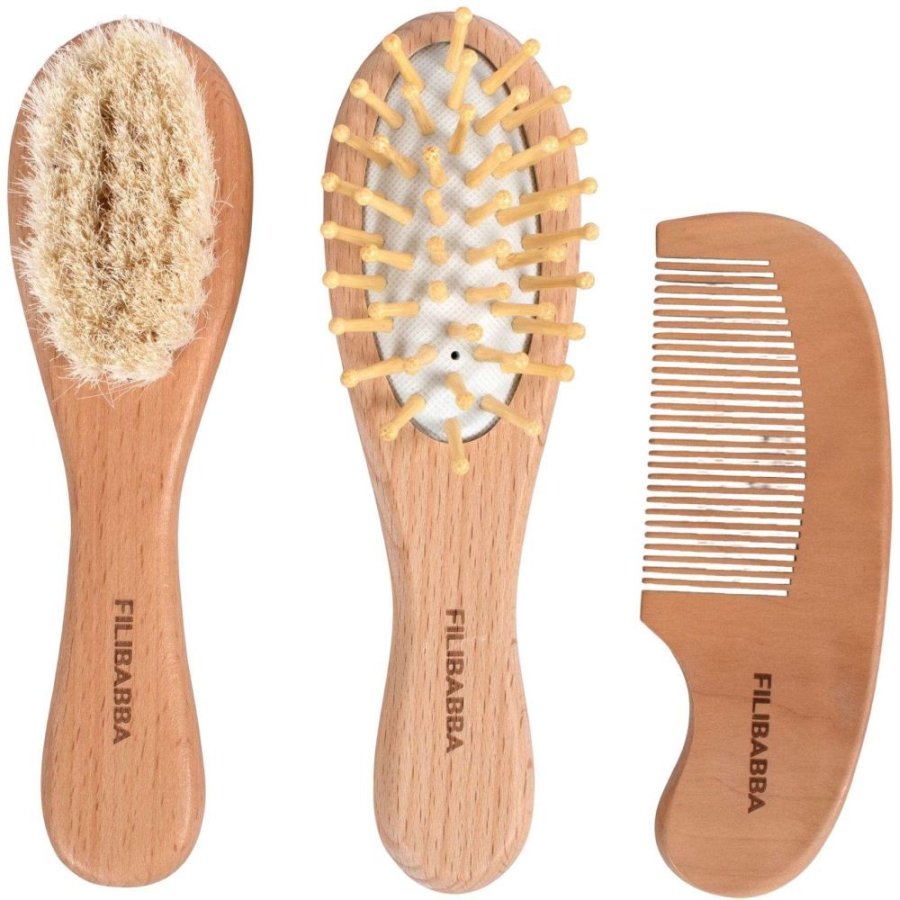 FILIBABBA Baby B�rstes�t 3 Dele, Brun
