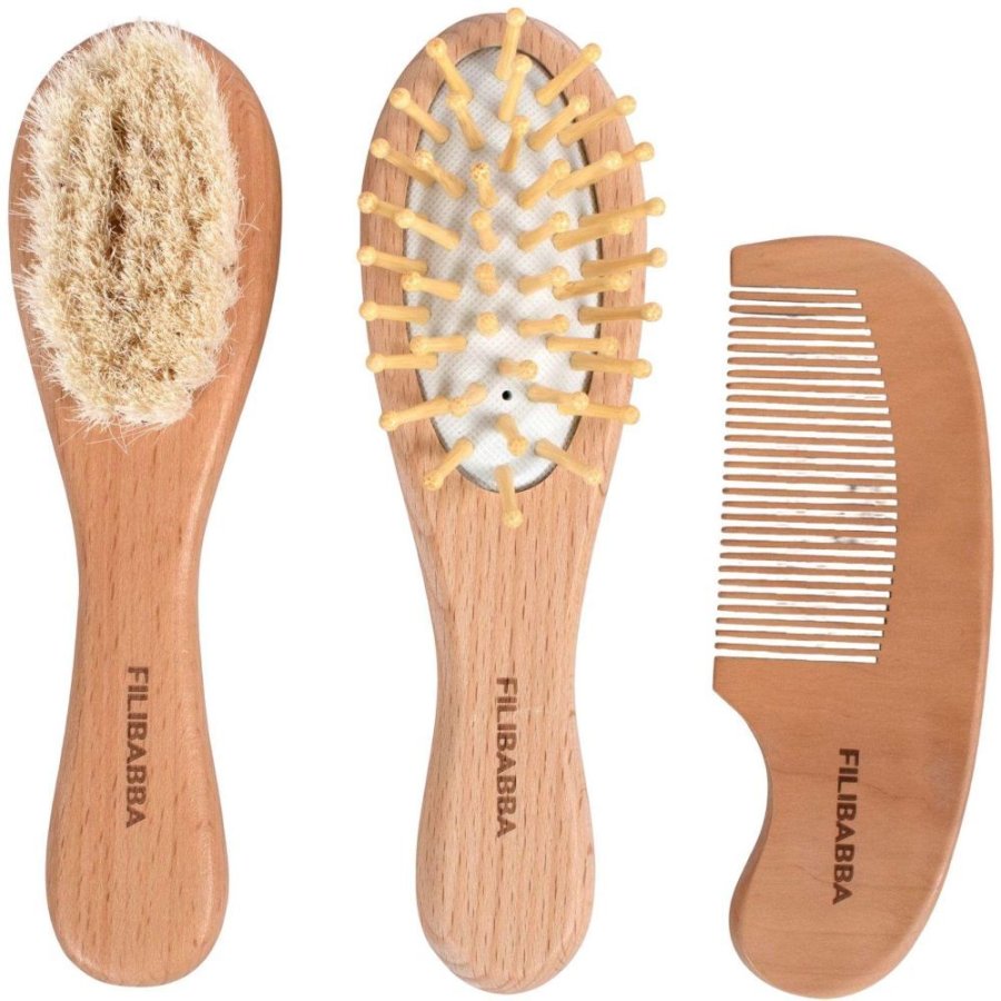 FILIBABBA Baby B�rstes�t 3 Dele, Brun
