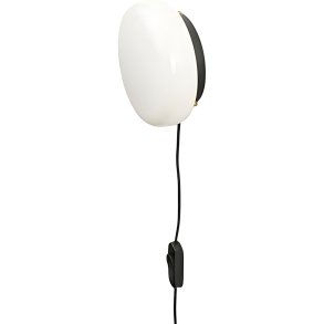 GEJST Opa Wand- und Deckenlampe 21,5 cm, Opalglas/Schwarz